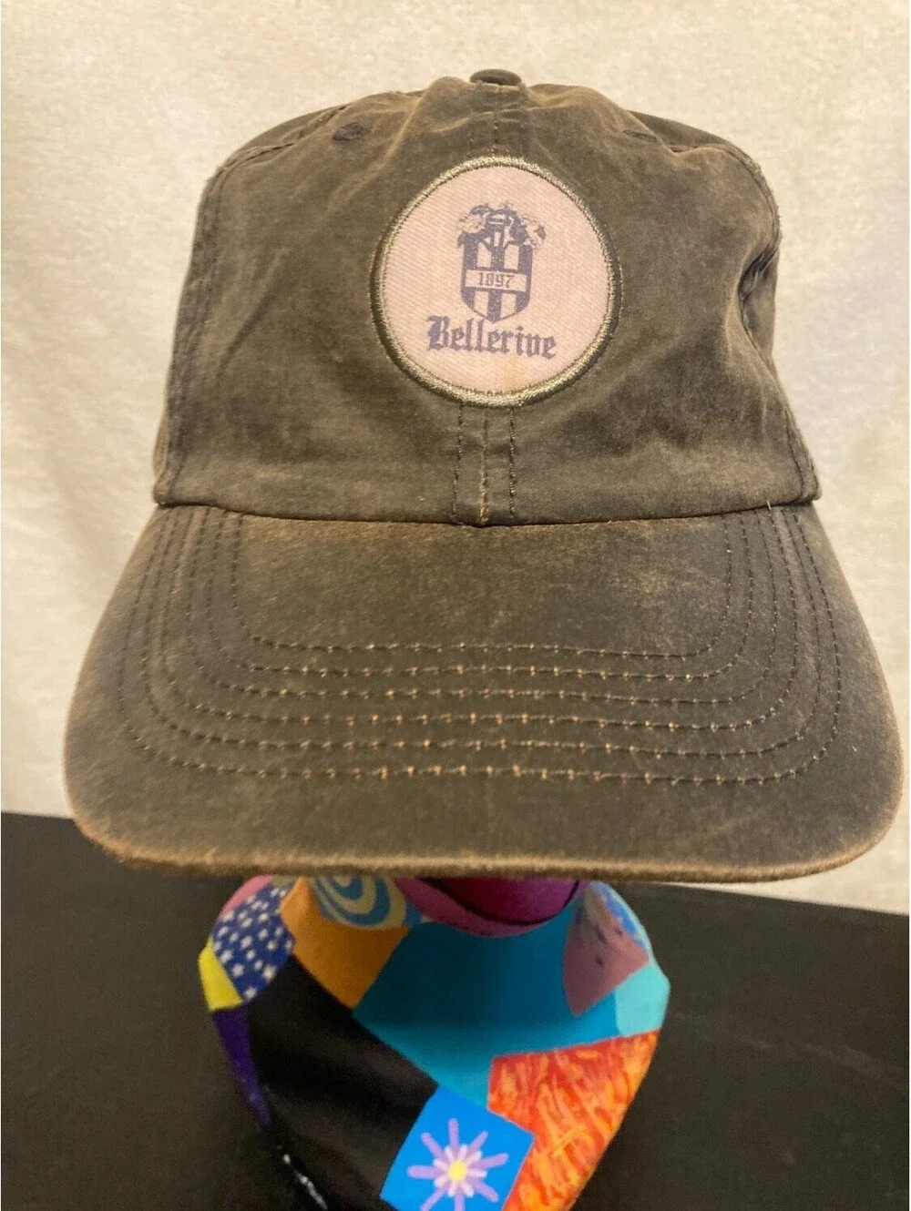 Imperial Bellervine Hat Embroidered Baseball Cap Brown Olive Cotton Curved Bill